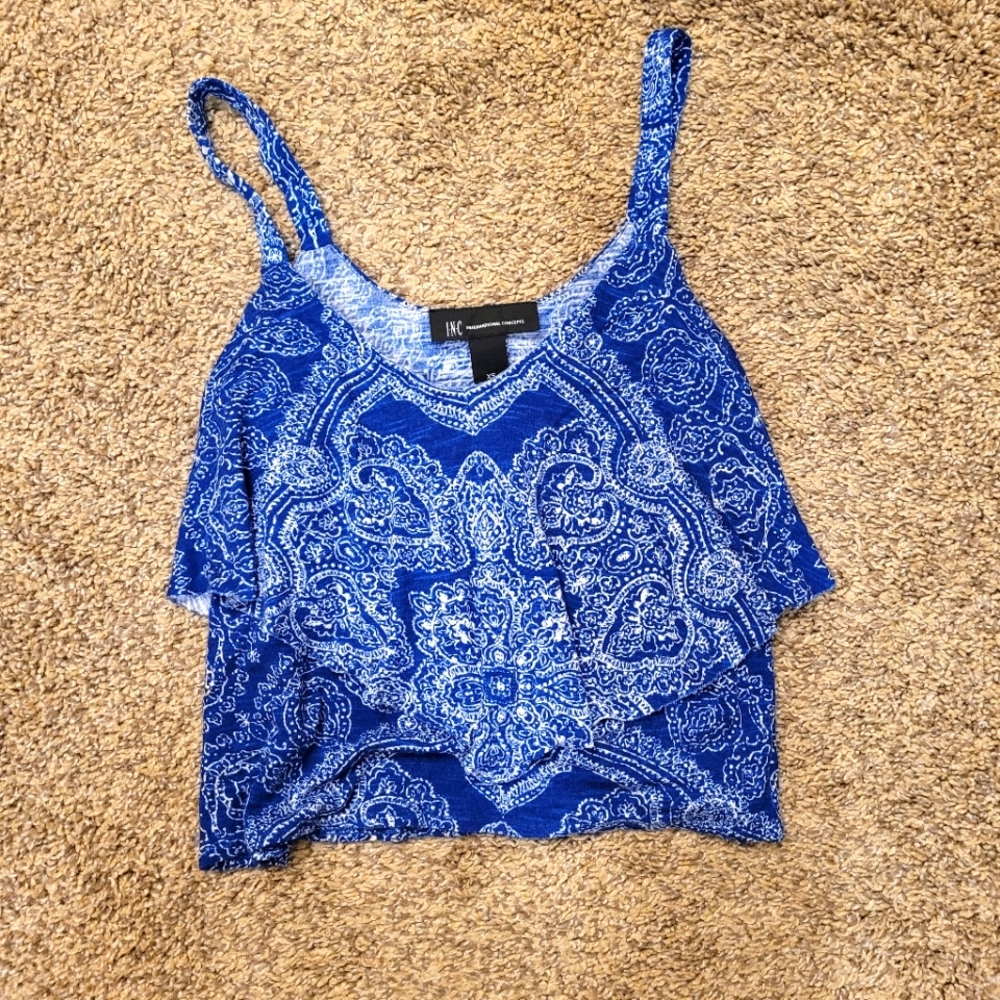 INC Blue Crop Top